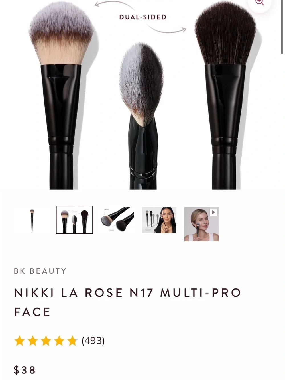 BK BEAUTY NIKKI LA ROSE and Sephora Brush Set - Burgundy & Black Handles